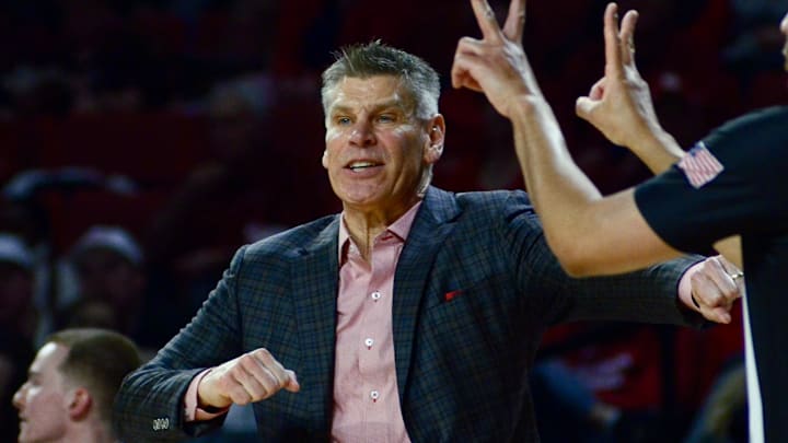 Oklahoma coach Porter Moser motions at his players against Texas A&M.