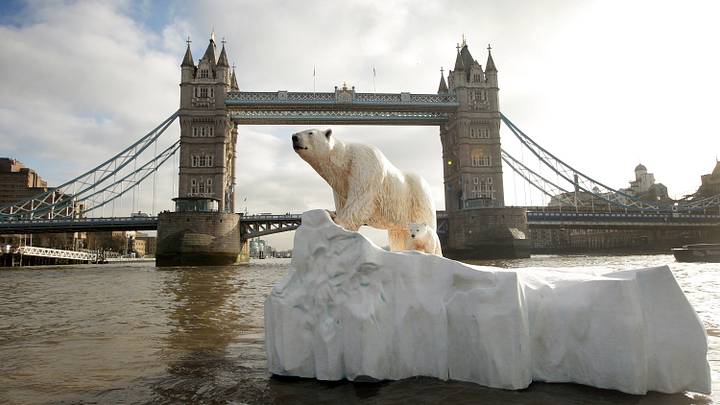 Giant Polar Bear Is Floated Down The Thames