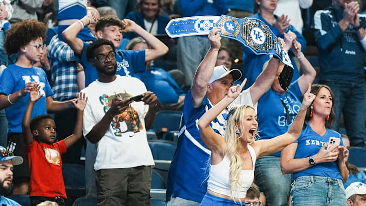 UK fans at the 2025 Big Blue Madness at Rupp Arena in Lexington, Kentucky Saturday, Oct. 11, 2025.