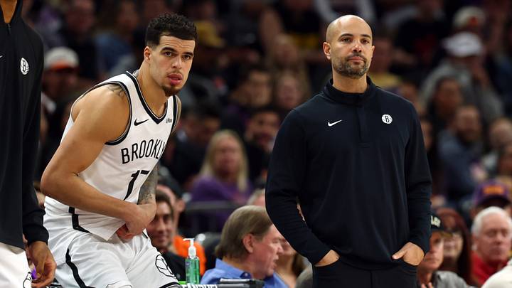 Jan 27, 2026; Phoenix, Arizona, USA; Brooklyn Nets forward Michael Porter Jr. (17) and head coach Jordi Fernandez against the Phoenix Suns at Mortgage Matchup Center. Mandatory Credit: Mark J. Rebilas-Imagn Images Jan 27, 2026; Phoenix, Arizona, USA; Brooklyn Nets forward Michael Porter Jr. (17) and head coach Jordi Fernandez against the Phoenix Suns at Mortgage Matchup Center. Mandatory Credit: Mark J. Rebilas-Imagn Images