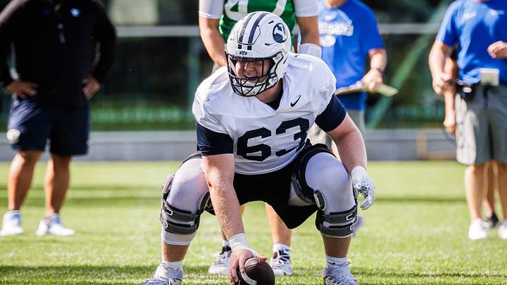 BYU center Bruce Mitchell at Fall Camp BYU center Bruce Mitchell at Fall Camp