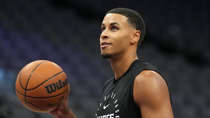 Dec 8, 2024; Sacramento, California, USA; Sacramento Kings forward Keegan Murray (13) before the game against the Utah Jazz at Golden 1 Center.