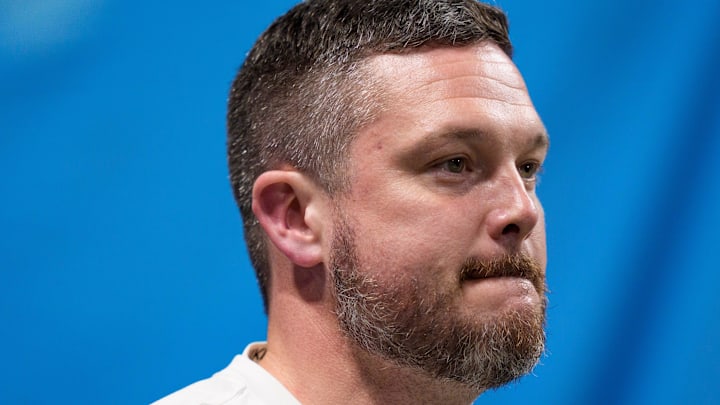 Oregon head coach Dan Lanning takes the field as the Oregon Ducks face the Indiana Hoosiers in the Peach Bowl on Jan. 9, 2026, at Mercedes-Benz Stadium in Atlanta, Georgia.