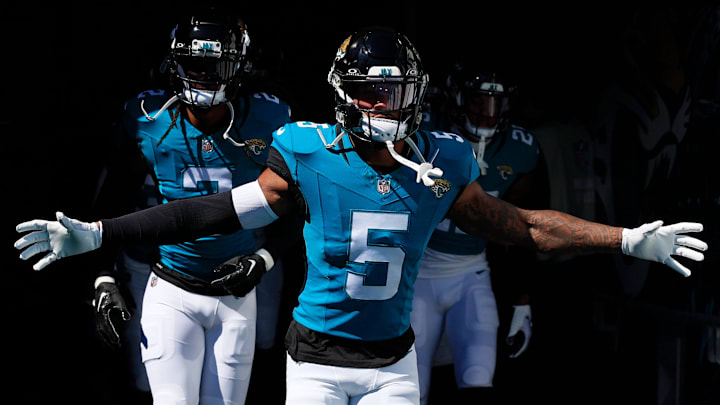 Jacksonville Jaguars safety Andre Cisco (5) at EverBank Stadium in Jacksonville, Fla.
