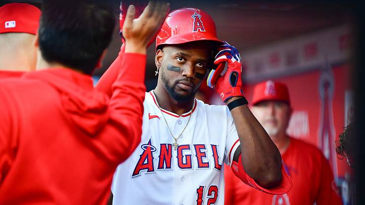 May 5, 2026; Anaheim, California, USA; Los Angeles Angels designated hitter Jorge Soler (12) is greeted after hitting a solo home run against the Chicago White Sox during the first inning at Angel Stadium. Mandatory Credit: Gary A. Vasquez-Imagn Images May 5, 2026; Anaheim, California, USA; Los Angeles Angels designated hitter Jorge Soler (12) is greeted after hitting a solo home run against the Chicago White Sox during the first inning at Angel Stadium. Mandatory Credit: Gary A. Vasquez-Imagn Images