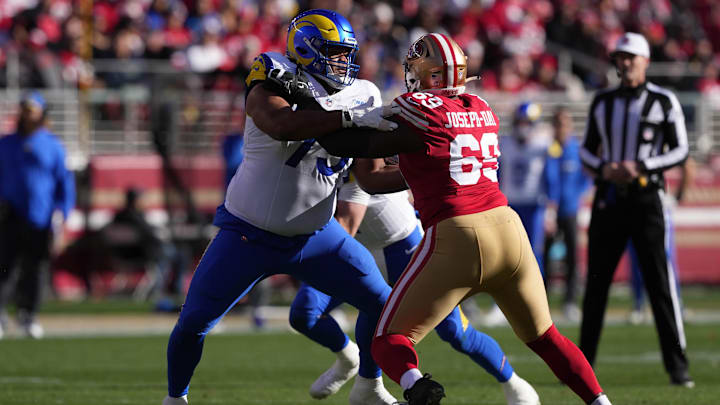 Rob Havenstein's blocking at right tackle for the Rams is always solid and the massive right tackle faces Montez Sweat.