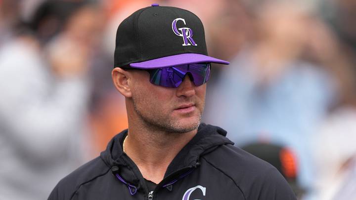 Rockies manager Warren Schaeffer (4) before the game against the Giants. Credit: Darren Yamashita-Imagn Rockies manager Warren Schaeffer (4) before the game against the Giants. Credit: Darren Yamashita-Imagn