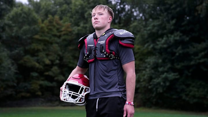 Knox's Myles McLaughlin poses for a photo Tuesday, Sept. 23, 2025, during practice at Knox High School in Knox.