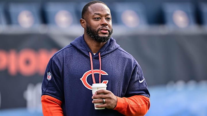 Chicago Bears interim coach Thomas Brown looks on before the game against the Green Bay Packers at Soldier Field.