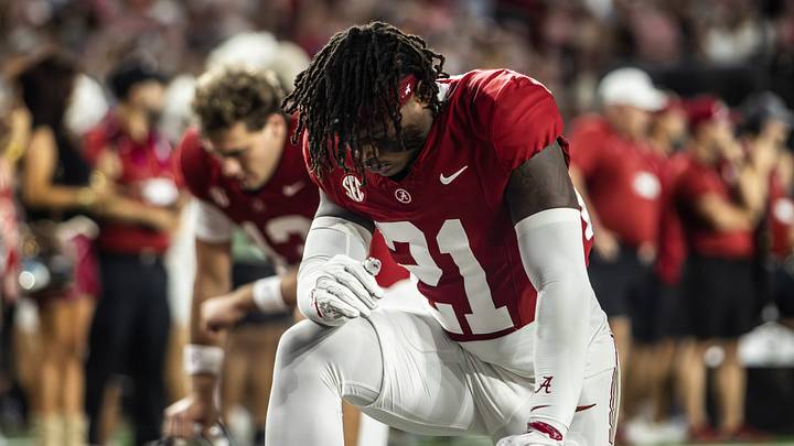 Alabama defensive back Dre Kirkpatrick Jr. takes a knee before the 2025 Third Saturday in October rivalry game. Alabama defensive back Dre Kirkpatrick Jr. takes a knee before the 2025 Third Saturday in October rivalry game.