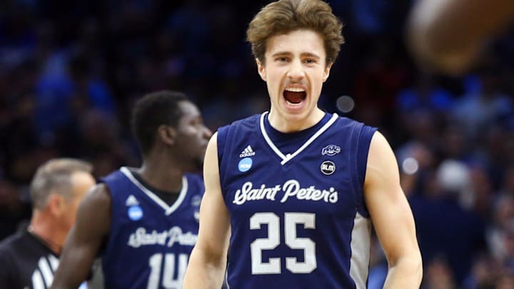 St. Peter's is one of three double-digit seeds to reach the Elite Eight. St. Peter's is one of three double-digit seeds to reach the Elite Eight.