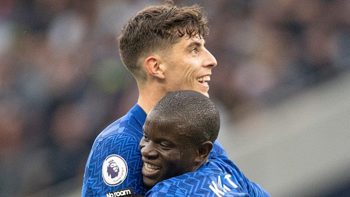 Kaï Havertz et N'golo Kanté, coéquipiers à Chelsea