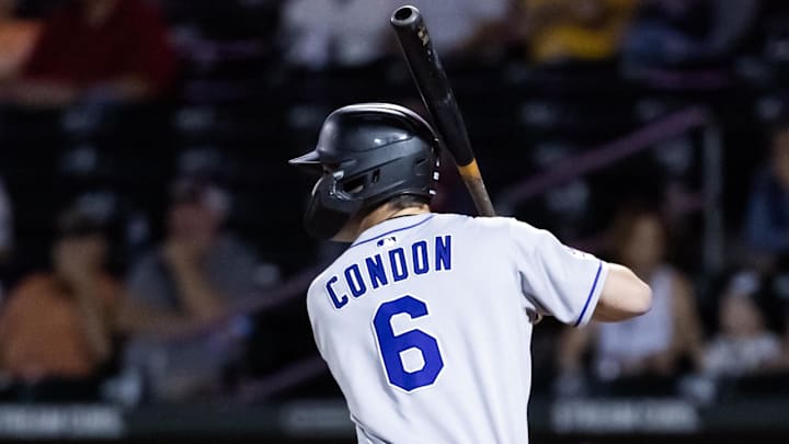 Colorado Rockies infielder Charlie Condon during the Arizona Fall League Fall Stars Game. Colorado Rockies infielder Charlie Condon during the Arizona Fall League Fall Stars Game.