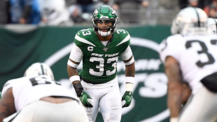 New York Jets strong safety Jamal Adams (33) and the defense take on the Oakland Raiders in the second half. The Jets defeat the Raiders 34-3 at MetLife Stadium on Sunday, Nov. 24, 2019, on East Rutherford.

Nyj Vs Oak