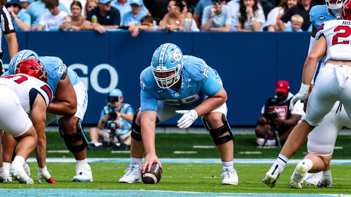 North Carolina offensive lineman Chad Lindbergh (Sept. 15, 2025) North Carolina offensive lineman Chad Lindbergh (Sept. 15, 2025)