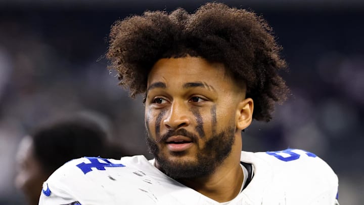 Aug. 16, 2025; Arlington, Texas, USA;  Dallas Cowboys defensive end Marshawn Kneeland after the game against the Baltimore Ravens at AT&T Stadium.
