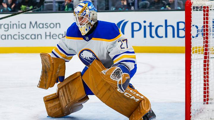 Former Buffalo Sabres goalie Devon Levi, now a member of the Edmonton Oilers Former Buffalo Sabres goalie Devon Levi, now a member of the Edmonton Oilers