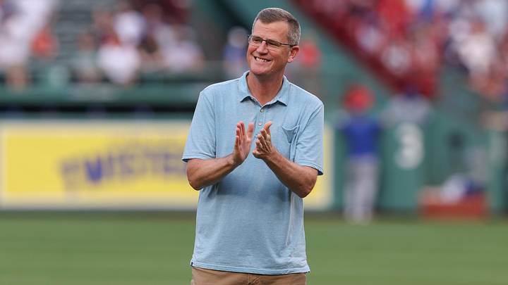 Jul 12, 2024; Boston, Massachusetts, USA; President and CEO of the Boston Red Sox Sam Kennedy applauds before a game against the Kansas City Royals at Fenway Park. Mandatory Credit: Paul Rutherford-Imagn Images Jul 12, 2024; Boston, Massachusetts, USA; President and CEO of the Boston Red Sox Sam Kennedy applauds before a game against the Kansas City Royals at Fenway Park. Mandatory Credit: Paul Rutherford-Imagn Images