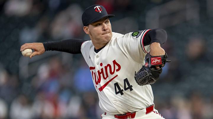 Apr 14, 2026; Minneapolis, Minnesota, USA; Minnesota Twins relief pitcher Cole Sands (44) delivers a pitch against the Boston Red Sox in the ninth inning at Target Field. Mandatory Credit: Jesse Johnson-Imagn Images Apr 14, 2026; Minneapolis, Minnesota, USA; Minnesota Twins relief pitcher Cole Sands (44) delivers a pitch against the Boston Red Sox in the ninth inning at Target Field. Mandatory Credit: Jesse Johnson-Imagn Images
