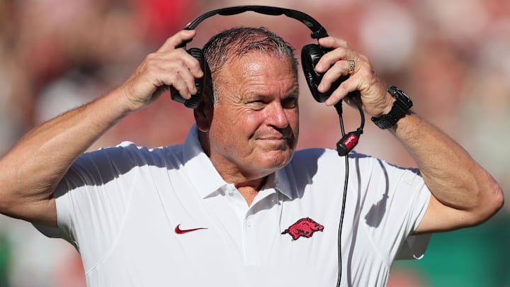 Arkansas Razorbacks head coach Sam Pittman prepares his team to face the Auburn Tigers on Saturday.