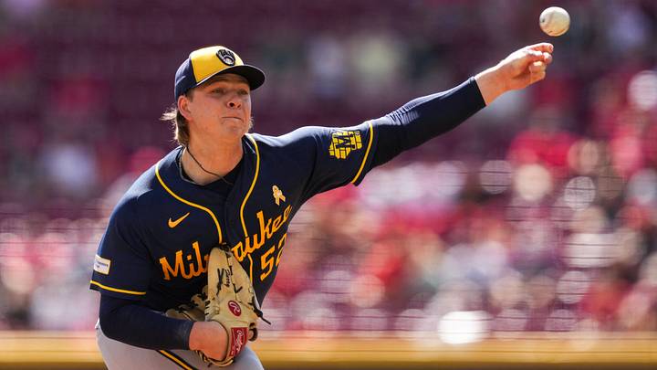 Sep 6, 2026; Cincinnati, Ohio, USA; Milwaukee Brewers pitcher Kyle Harrison (52) throws against the Cincinnati Reds in the first inning at Great American Ball Park. Mandatory Credit: Aaron Doster-Imagn Images Sep 6, 2026; Cincinnati, Ohio, USA; Milwaukee Brewers pitcher Kyle Harrison (52) throws against the Cincinnati Reds in the first inning at Great American Ball Park. Mandatory Credit: Aaron Doster-Imagn Images