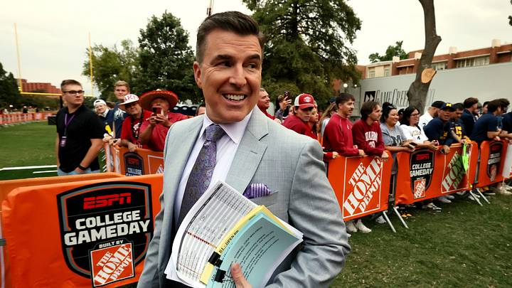Reece Davis arrives at ESPN College GameDay ahead of the University of Oklahoma-Michigan College football game on Sep 6, 2025 in Norman.
