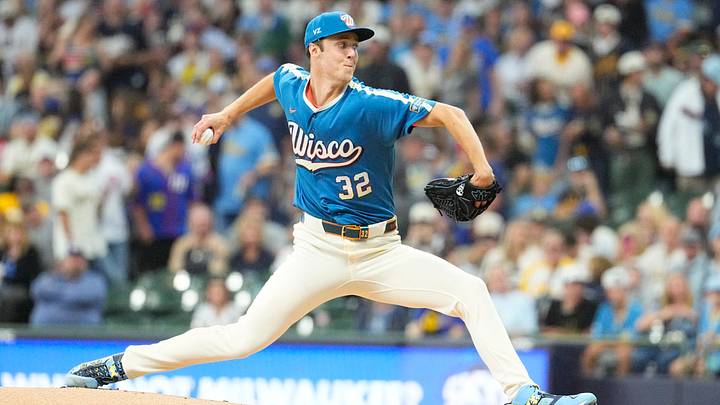 Jun 26, 2026; Milwaukee, Wisconsin, USA; Milwaukee Brewers pitcher Jacob Misiorowski (32) delivers a pitch against the Chicago Cubs in the first inning at American Family Field. Mandatory Credit: Michael McLoone-Imagn Images Jun 26, 2026; Milwaukee, Wisconsin, USA; Milwaukee Brewers pitcher Jacob Misiorowski (32) delivers a pitch against the Chicago Cubs in the first inning at American Family Field. Mandatory Credit: Michael McLoone-Imagn Images