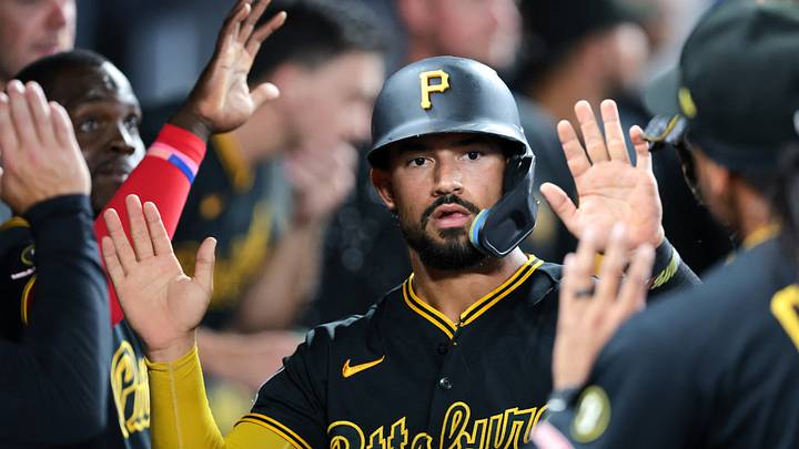 Aug 12, 2026; Miami, Florida, USA; Pittsburgh Pirates third baseman Nick Gonzales (3) celebrates after scoring against the Miami Marlins during the second inning at loanDepot Park. Mandatory Credit: Sam Navarro-Imagn Images Aug 12, 2026; Miami, Florida, USA; Pittsburgh Pirates third baseman Nick Gonzales (3) celebrates after scoring against the Miami Marlins during the second inning at loanDepot Park. Mandatory Credit: Sam Navarro-Imagn Images