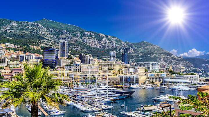 Port with yachts in La Condamine, Monte-Carlo, Monaco, Cote d'Azur, French Riviera