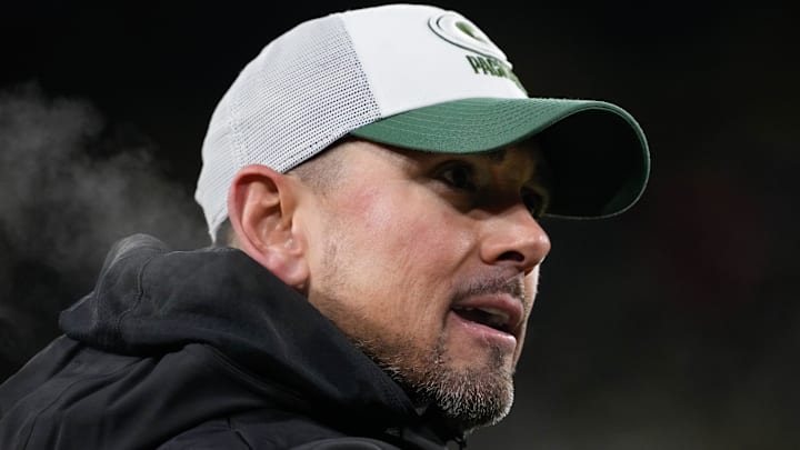 Green Bay Packers head coach Matt LaFleur looks on from the sidelines during the fourth quarter against the Miami Dolphins at Lambeau Field.