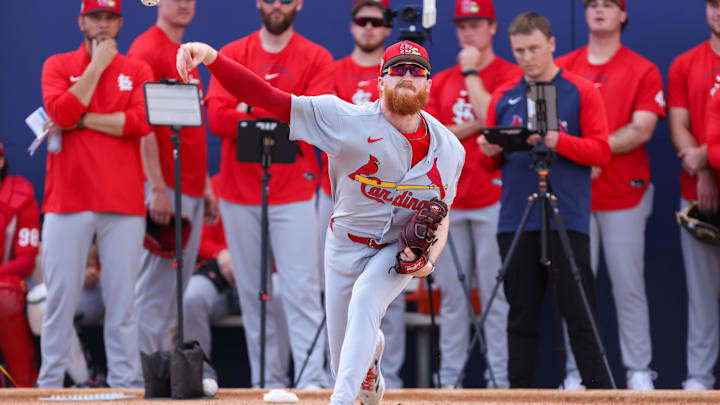 St. Louis Cardinals starting pitcher Dustin May. St. Louis Cardinals starting pitcher Dustin May.