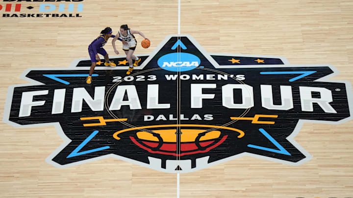 Apr 2, 2023; Dallas, TX, USA; A general overall view as Iowa Hawkeyes guard Caitlin Clark (22)