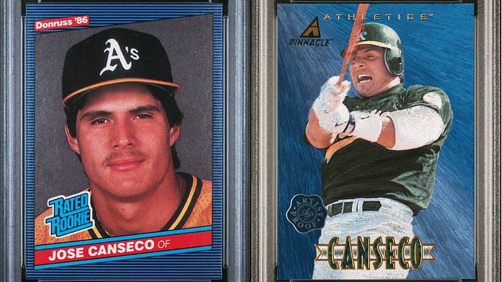 Jose Canseco's 1986 Donruss Rated Rookie is one of the iconic cards of the baseball card boom, but collectors seeking rarity often turn to 1990s parallels. The 1997 Pinnacle Artist's Proof shown here is a PSA 10 Pop 1, and it sold for $1,625 in 2024. Jose Canseco's 1986 Donruss Rated Rookie is one of the iconic cards of the baseball card boom, but collectors seeking rarity often turn to 1990s parallels. The 1997 Pinnacle Artist's Proof shown here is a PSA 10 Pop 1, and it sold for $1,625 in 2024.