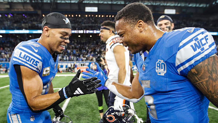 Lions wide receiver Amon-Ra St. Brown shared his reaction to seeing David Montgomery traded to the Texans this offseason.