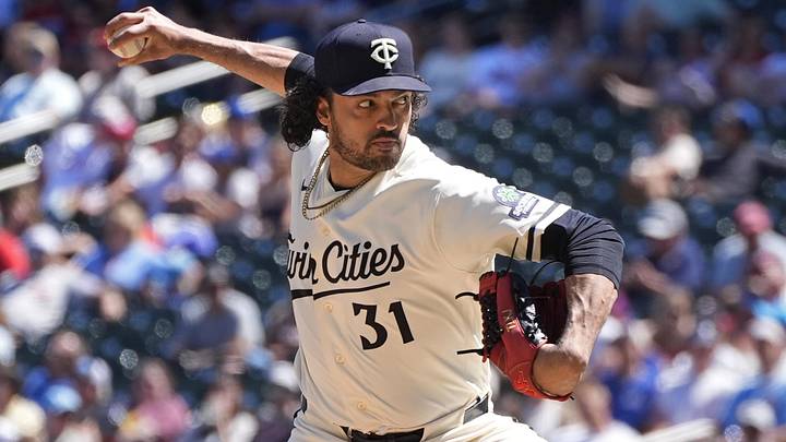 Jun 13, 2026; Minneapolis, Minnesota, USA; Minnesota Twins relief pitcher Justin Lawrence (31) throws to the St. Louis Cardinals in the seventh inning at Target Field. Mandatory Credit: Bruce Kluckhohn-Imagn Images