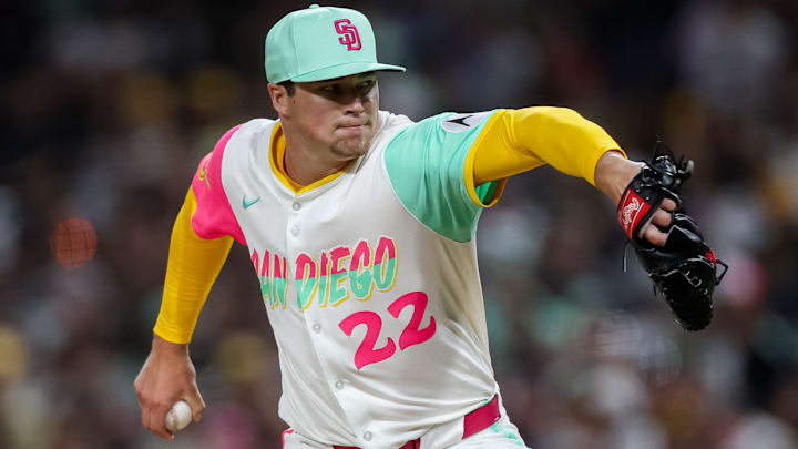 Aug 1, 2025; San Diego, California, USA; San Diego Padres pitcher Mason Miller (22) pitches during the eighth inning against the St. Louis Cardinals at Petco Park. Mandatory Credit: Chadd Cady-Imagn Images Aug 1, 2025; San Diego, California, USA; San Diego Padres pitcher Mason Miller (22) pitches during the eighth inning against the St. Louis Cardinals at Petco Park. Mandatory Credit: Chadd Cady-Imagn Images
