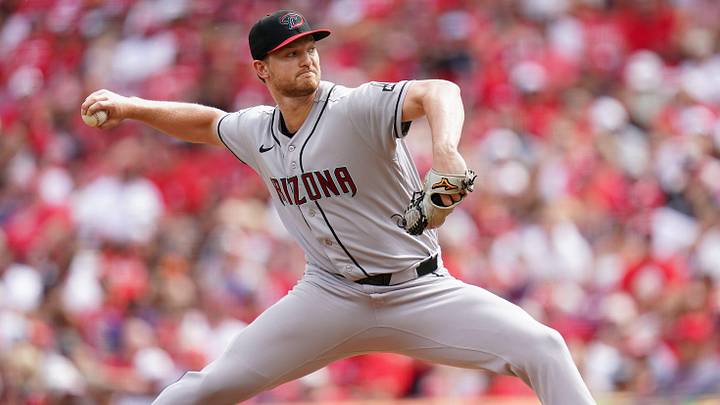 Arizona Diamondbacks pitcher Michael Soroka (34) delivers a pitch in the first inning of a MLB game between the Cincinnati Reds and Arizona Diamondbacks, Saturday, June 13, 2026, at Great American Ball Park in downtown Cincinnati. Arizona Diamondbacks pitcher Michael Soroka (34) delivers a pitch in the first inning of a MLB game between the Cincinnati Reds and Arizona Diamondbacks, Saturday, June 13, 2026, at Great American Ball Park in downtown Cincinnati.
