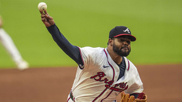 Atlanta Braves starting pitcher Reynaldo Lopez is back in the Braves rotation in the heat of the postseason race. Mandatory Credit: Dale Zanine-Imagn Images