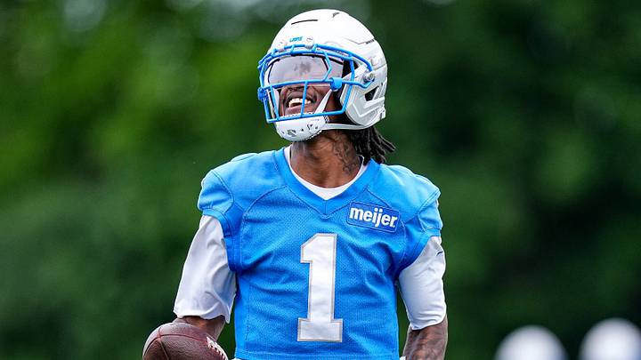 Detroit Lions wide receiver Jameson Williams (1) practices during mini camp at Meijer Performance Center in Allen Park on Wednesday, June 17, 2026. Detroit Lions wide receiver Jameson Williams (1) practices during mini camp at Meijer Performance Center in Allen Park on Wednesday, June 17, 2026.