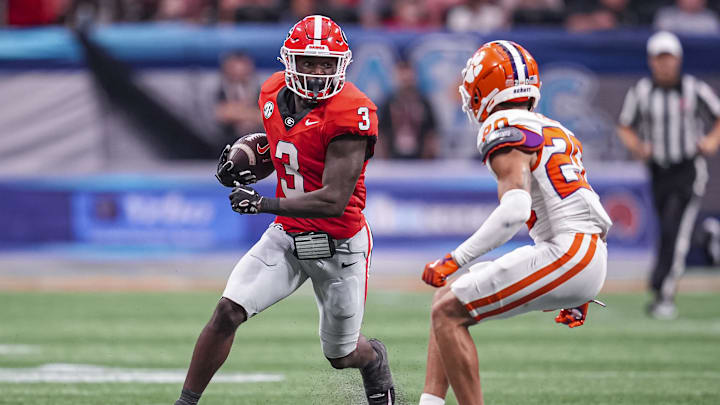 Georgia Bulldogs running back Nate Frazier (3) 