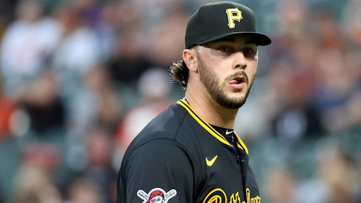 Sep 10, 2025; Baltimore, Maryland, USA; Pittsburgh Pirates pitcher Paul Skenes (30) looks on during the first inning against Baltimore Orioles at Oriole Park at Camden Yards. Mandatory Credit: Daniel Kucin Jr.-Imagn Images Sep 10, 2025; Baltimore, Maryland, USA; Pittsburgh Pirates pitcher Paul Skenes (30) looks on during the first inning against Baltimore Orioles at Oriole Park at Camden Yards. Mandatory Credit: Daniel Kucin Jr.-Imagn Images