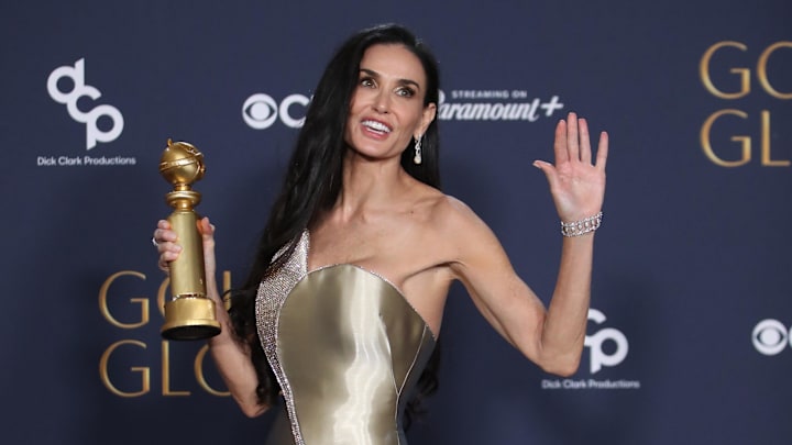 Demi Moore is favored to win Best Actress.