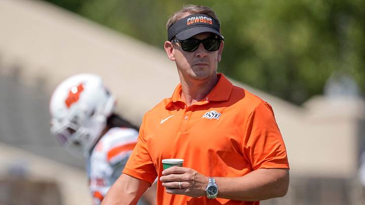 Oklahoma State head coach Eric Morris. Oklahoma State head coach Eric Morris.