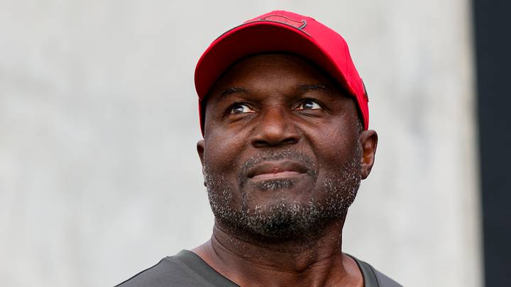 Aug 28, 2026; Jacksonville, Florida, USA; Tampa Bay Buccaneers head coach Todd Bowles looks on before a preseason game against the Jacksonville Jaguars at EverBank Stadium. Mandatory Credit: Nathan Ray Seebeck-Imagn Images