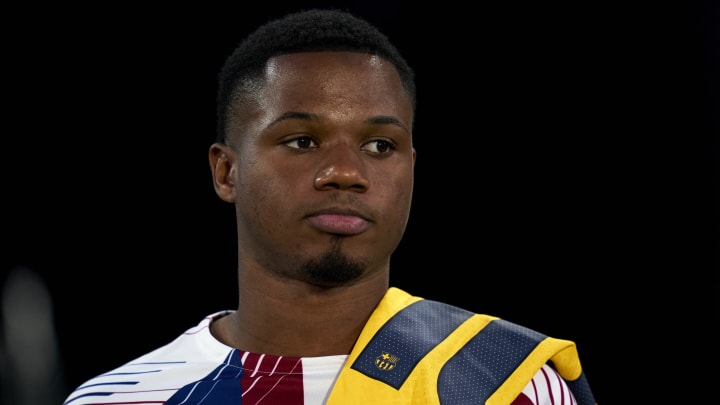 Ansu Fati before Barcelona's La Liga clash with Getafe