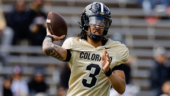 Apr 19, 2025; Boulder, CO, USA; Colorado Buffaloes quarterback Kaidon Salter (3) during the spring game at Folsom Field. Mandatory Credit: Isaiah J. Downing-Imagn Images Apr 19, 2025; Boulder, CO, USA; Colorado Buffaloes quarterback Kaidon Salter (3) during the spring game at Folsom Field. Mandatory Credit: Isaiah J. Downing-Imagn Images