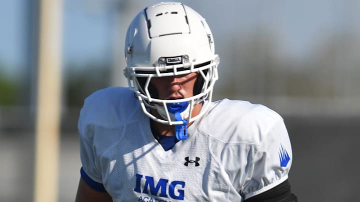 Defensive lineman Alex McPherson (#33) during practice on Friday, Aug. 2, 2024 on IMG Academy Football Media Day in Bradenton, Florida.