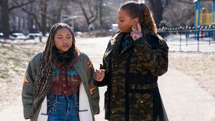 “No Way Out” – Aunt Vi enlists the help of McCall and the team when she realizes her masseuse is a victim of domestic abuse. Also, McCall trains Dee on situational awareness and Dante goes against orders by chasing after the man who shot his friend Manny, on the CBS Original series THE EQUALIZER, Sunday, April 23 (8:00-9:00 PM, ET/PT) on the CBS Television Network, and available to stream live and on demand on Paramount+. Pictured (L-R): Laya DeLeon Hayes as Delilah and Queen Latifah as Robyn