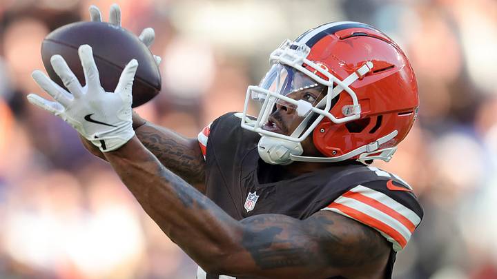 Browns wide receiver Cedric Tillman catches the game-winning TD pass in the fourth quarter against the Baltimore Ravens on Oct. 27, 2024, in Cleveland. Browns wide receiver Cedric Tillman catches the game-winning TD pass in the fourth quarter against the Baltimore Ravens on Oct. 27, 2024, in Cleveland.
