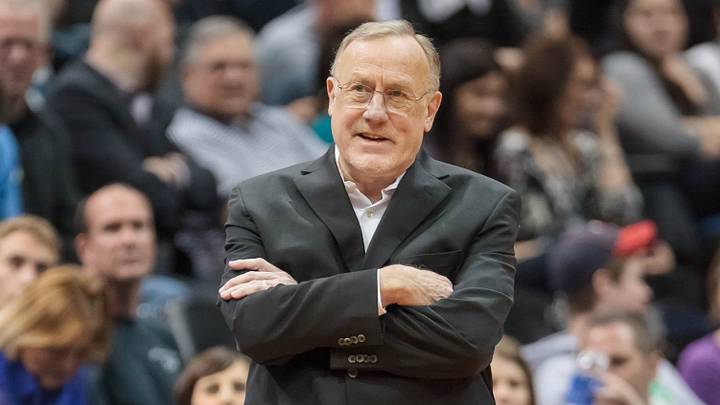 Apr 8, 2014; Minneapolis, MN, USA; Minnesota Timberwolves head coach Rick Adelman in the third quarter against the San Antonio Spurs at Target Center. The Minnesota Timberwolves win 110-91. Mandatory Credit: Brad Rempel-USA TODAY Sports